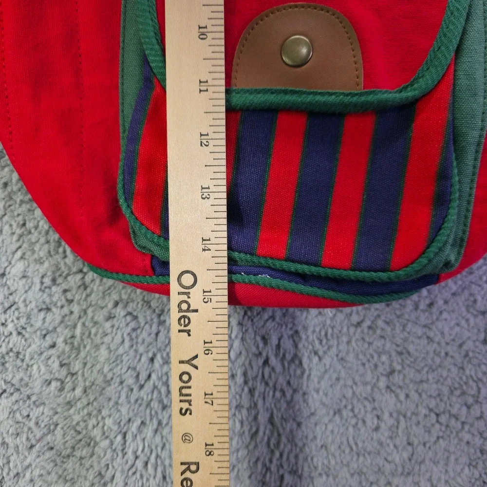 Moni Accessories Vintage Colorblock Canvas Backpack Navy Red Green NWT